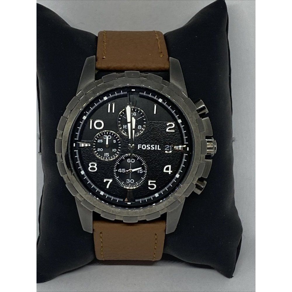 Fossil FS4721 Men's Brown Leather Analog Dial Quar